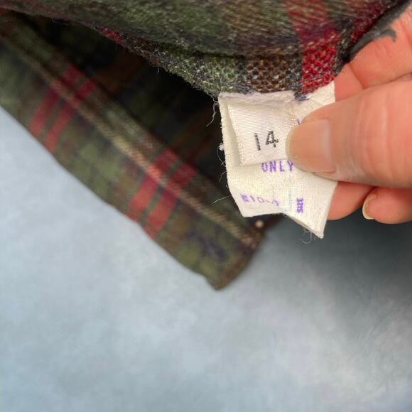 Vintage Rene Portier Plaid Tartan 100% Wool Pleated Skirt 1980's Fashion Sz 14 - Picture 6 of 9